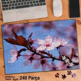 Asil Hobi Kiraz Çiçeği-Kiraz Ağacı Çiçekleri Yapboz-Ayak Destekli Çerçeveli 240 Parça Puzzle