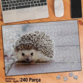 Asil Hobi Kirpi-Hayvan-Sevimli Hayvan-Doğa Yapboz-Ayak Destekli Çerçeveli 240 Parça Puzzle