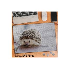 Asil Hobi Kirpi-Hayvan-Sevimli Hayvan-Doğa Yapboz-Ayak Destekli Çerçeveli 240 Parça Puzzle