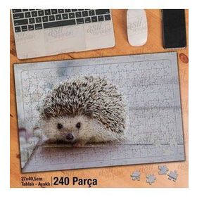 Asil Hobi Kirpi-Hayvan-Sevimli Hayvan-Doğa Yapboz-Ayak Destekli Çerçeveli 240 Parça Puzzle