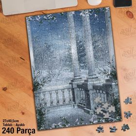 Asil Hobi Kış Manzarası-Sütunlar-Mimari Yapboz-Ayak Destekli Çerçeveli 240 Parça Puzzle