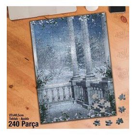Asil Hobi Kış Manzarası-Sütunlar-Mimari Yapboz-Ayak Destekli Çerçeveli 240 Parça Puzzle