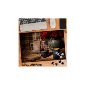 Asil Hobi Kış-Soğuk-Eldivenler-Kupa-Kahve Yapboz-Ayak Destekli Çerçeveli 240 Parça Puzzle