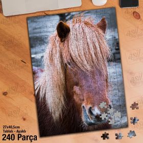 Asil Hobi Kısrak-At-Sevimli Hayvan-Doğa Yapboz-Ayak Destekli Çerçeveli 240 Parça Puzzle