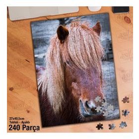 Asil Hobi Kısrak-At-Sevimli Hayvan-Doğa Yapboz-Ayak Destekli Çerçeveli 240 Parça Puzzle