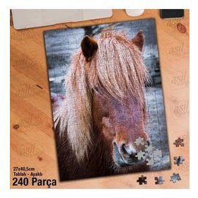 Asil Hobi Kısrak-At-Sevimli Hayvan-Doğa Yapboz-Ayak Destekli Çerçeveli 240 Parça Puzzle