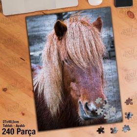 Asil Hobi Kısrak-At-Sevimli Hayvan-Doğa Yapboz-Ayak Destekli Çerçeveli 240 Parça Puzzle