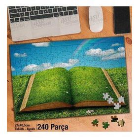 Asil Hobi Kitap-Çimen-Doğa-Manzara Yapboz-Ayak Destekli Çerçeveli 240 Parça Puzzle