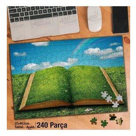 Asil Hobi Kitap-Çimen-Doğa-Manzara Yapboz-Ayak Destekli Çerçeveli 240 Parça Puzzle