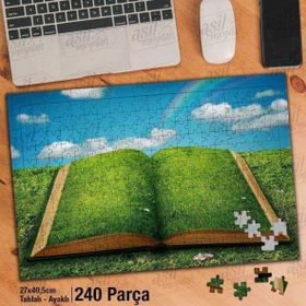Asil Hobi Kitap-Çimen-Doğa-Manzara Yapboz-Ayak Destekli Çerçeveli 240 Parça Puzzle