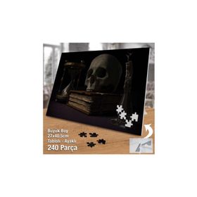 Asil Hobi Kitap-İSkelet-Kum Saati-Zaman Yapboz-Ayak Destekli Çerçeveli 240 Parça Puzzle