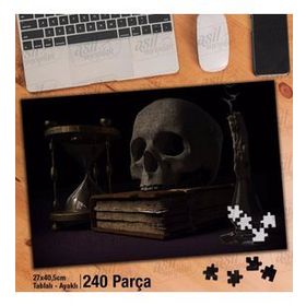 Asil Hobi Kitap-İSkelet-Kum Saati-Zaman Yapboz-Ayak Destekli Çerçeveli 240 Parça Puzzle