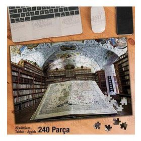 Asil Hobi Kitaplar-Kütüphane Yapboz-Ayak Destekli Çerçeveli 240 Parça Puzzle