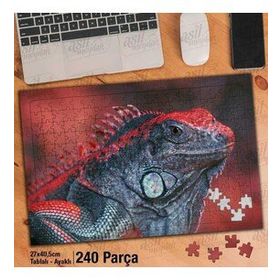 Asil Hobi Kızıl İguana-Vahşi Hayvanlar-Doğa Yapboz-Ayak Destekli Çerçeveli 240 Parça Puzzle