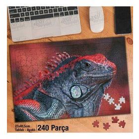 Asil Hobi Kızıl İguana-Vahşi Hayvanlar-Doğa Yapboz-Ayak Destekli Çerçeveli 240 Parça Puzzle
