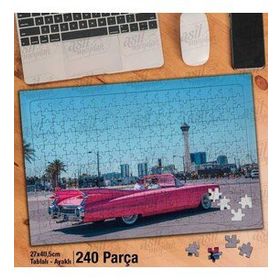 Asil Hobi Klasik Antika Araba-Otomobil-Tur Yapboz-Ayak Destekli Çerçeveli 240 Parça Puzzle