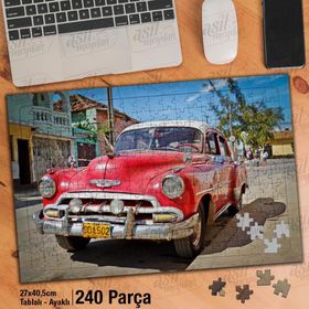 Asil Hobi Klasik Chevrolet-Nostalji-Araba-Yapboz-Ayak Destekli 240 Parça Puzzle