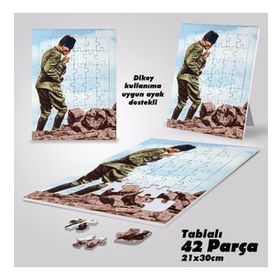 Asil Hobi Kocatepe Ve Üniformalı Mustafa Kemal Atatürk-Yapboz-Ayak Destekli 42 Parça Puzzle