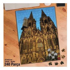 Asil Hobi Köln-Gökyüzü-Katedrali Dom Kilise Yapboz-Ayak Destekli Çerçeveli 240 Parça Puzzle