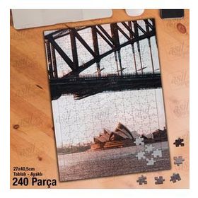 Asil Hobi Köprü-Deniz-Manzara Yapboz-Ayak Destekli Çerçeveli 240 Parça Puzzle
