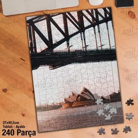 Asil Hobi Köprü-Deniz-Manzara Yapboz-Ayak Destekli Çerçeveli 240 Parça Puzzle