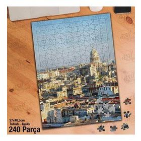Asil Hobi Küba-Kent-Kuş Bakışı-Şehir-Manzara Yapboz-Ayak Destekli Çerçeveli 240 Parça Puzzle