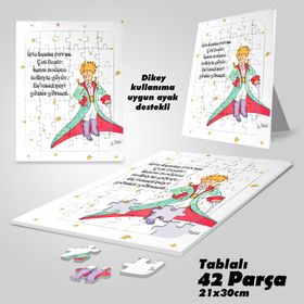 Asil Hobi Küçük Prens-Yapboz-Ayak Destekli Laminasyonlu Çerçeveli 42 Parça Puzzle