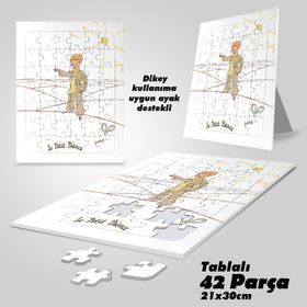Asil Hobi Küçük Prens-Yapboz-Ayak Destekli Laminasyonlu Çerçeveli 42 Parça Puzzle