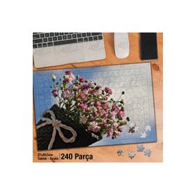 Asil Hobi Küçük Renkli Çiçek Buketi-Gökyüzü Yapboz-Ayak Destekli Çerçeveli 240 Parça Puzzle