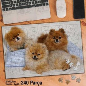 Asil Hobi Küçük Ve Güzel Köpekler-Sevimli Hayvan Yapboz-Ayak Destekli Çerçeveli 240 Parça Puzzle