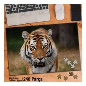 Asil Hobi Kükreyen Kaplan-Vahşi Yaşam-Hayvan Yapboz-Ayak Destekli Çerçeveli 240 Parça Puzzle