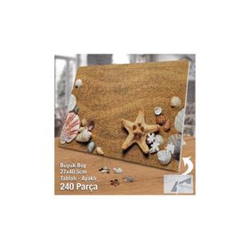 Asil Hobi Kum Üzerinde Deniz Yıldızı-Deniz Kabukları Yapboz-Ayak Destekli Çerçeveli 240 Parça Puzzle