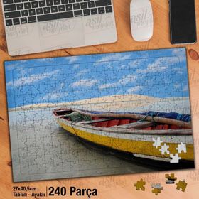 Asil Hobi Kumsal-Kayık-Gökyüzü-Doğa-Manzara Yapboz-Ayak Destekli Çerçeveli 240 Parça Puzzle