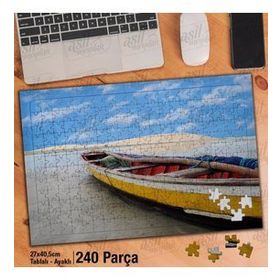 Asil Hobi Kumsal-Kayık-Gökyüzü-Doğa-Manzara Yapboz-Ayak Destekli Çerçeveli 240 Parça Puzzle