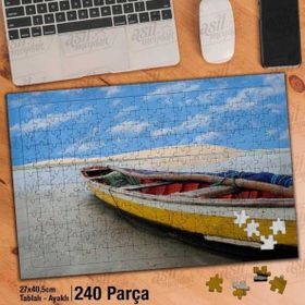 Asil Hobi Kumsal-Kayık-Gökyüzü-Doğa-Manzara Yapboz-Ayak Destekli Çerçeveli 240 Parça Puzzle