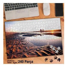 Asil Hobi Kumsal-Sahil-İki Çift-Romantik-Gün Yapboz-Ayak Destekli Çerçeveli 240 Parça Puzzle