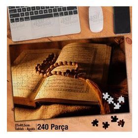 Asil Hobi Kuran-I Kerim-Tesbih-Dini Yapboz-Ayak Destekli Çerçeveli 240 Parça Puzzle