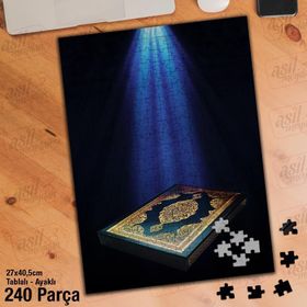 Asil Hobi Kuranı Kerim-Siyaz Zemin-Kutsal Kitap Yapboz-Ayak Destekli Çerçeveli 240 Parça Puzzle
