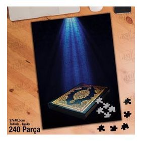 Asil Hobi Kuranı Kerim-Siyaz Zemin-Kutsal Kitap Yapboz-Ayak Destekli Çerçeveli 240 Parça Puzzle
