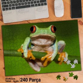 Asil Hobi Kurbağa-Vahşi Yaşam-Hayvan Yapboz-Ayak Destekli Çerçeveli 240 Parça Puzzle