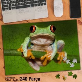 Asil Hobi Kurbağa-Vahşi Yaşam-Hayvan Yapboz-Ayak Destekli Çerçeveli 240 Parça Puzzle