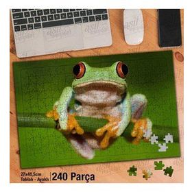 Asil Hobi Kurbağa-Vahşi Yaşam-Hayvan Yapboz-Ayak Destekli Çerçeveli 240 Parça Puzzle