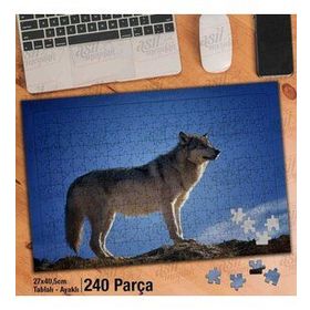 Asil Hobi Kurt-Vahşi Yaşam-Doğa-Hayvan-Köpek Yapboz-Ayak Destekli Çerçeveli 240 Parça Puzzle