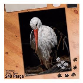 Asil Hobi Kuş-Leylek-Hayvan-Doğa-Tabiat Yapboz-Ayak Destekli Çerçeveli 240 Parça Puzzle