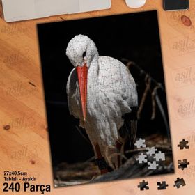 Asil Hobi Kuş-Leylek-Hayvan-Doğa-Tabiat Yapboz-Ayak Destekli Çerçeveli 240 Parça Puzzle