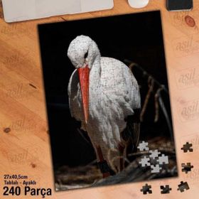Asil Hobi Kuş-Leylek-Hayvan-Doğa-Tabiat Yapboz-Ayak Destekli Çerçeveli 240 Parça Puzzle