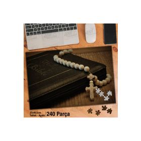 Asil Hobi Kutsal Kitap-Haç-Hırıstiyan-Din Yapboz-Ayak Destekli Çerçeveli 240 Parça Puzzle
