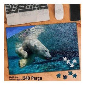 Asil Hobi Kutup Ayısı-Deniz-Vahşi Hayvan Yapboz-Ayak Destekli Çerçeveli 240 Parça Puzzle