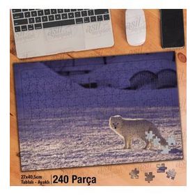 Asil Hobi Kutup Tilkisi-Kar-Soğuk-Beyaz-Doğa Yapboz-Ayak Destekli Çerçeveli 240 Parça Puzzle