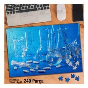 Asil Hobi Laboratuvar-Deney Şişeleri-İlaç-Kimya Yapboz-Ayak Destekli Çerçeveli 240 Parça Puzzle